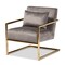 Baxton Studio Mira Grey Velvet Upholstered Gold Finished Metal Lounge Chair 160-9927 - alternate 1